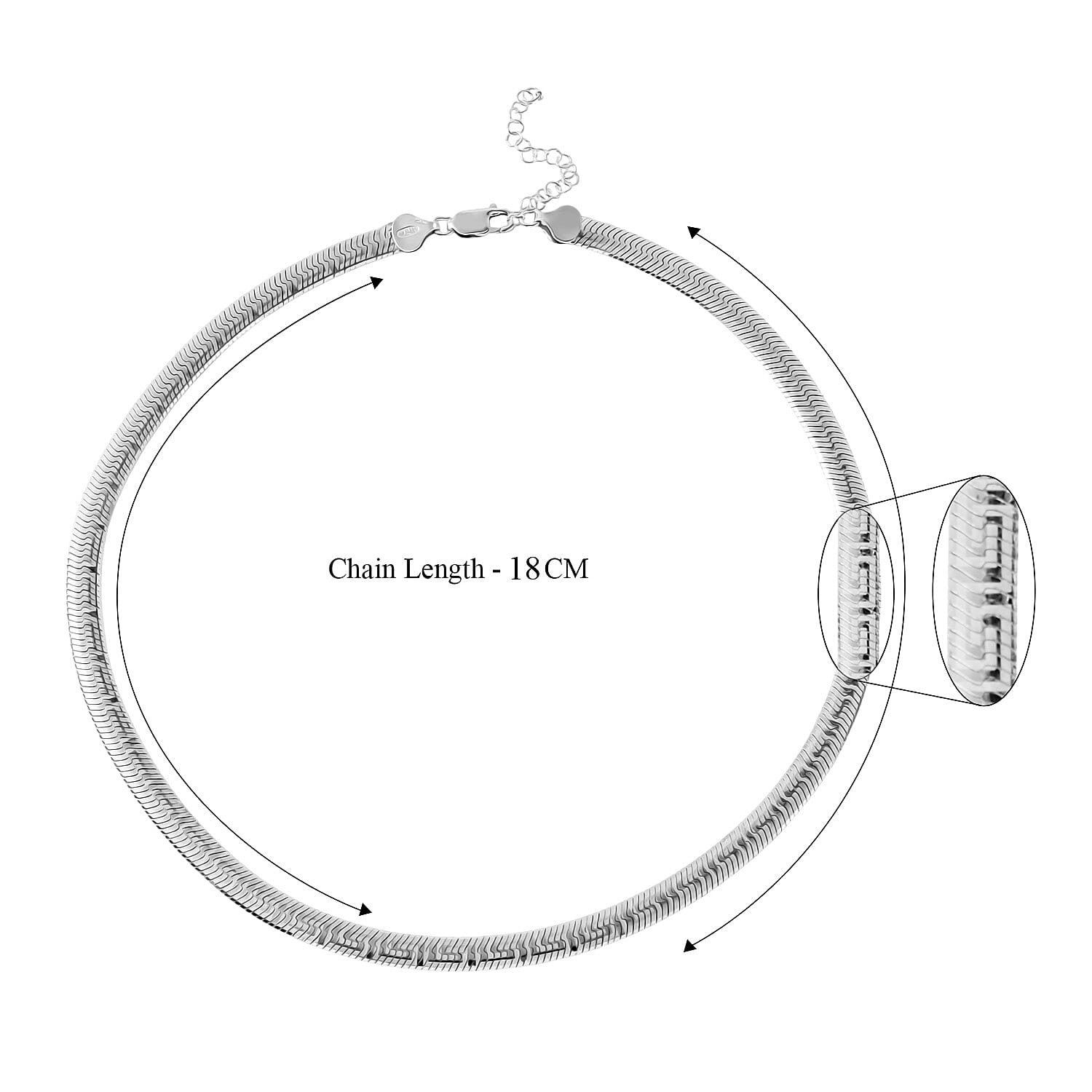 925 Sterling Silver Greek Key Chain with Rhodium Finish 7981577 4