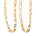 Italian Closeout Megabuy - Figaro Necklace (Size - 22) with Lobster Clasp in Yellow Gold Plated Sterling Silver, Silver Wt. 26.41 Gms.