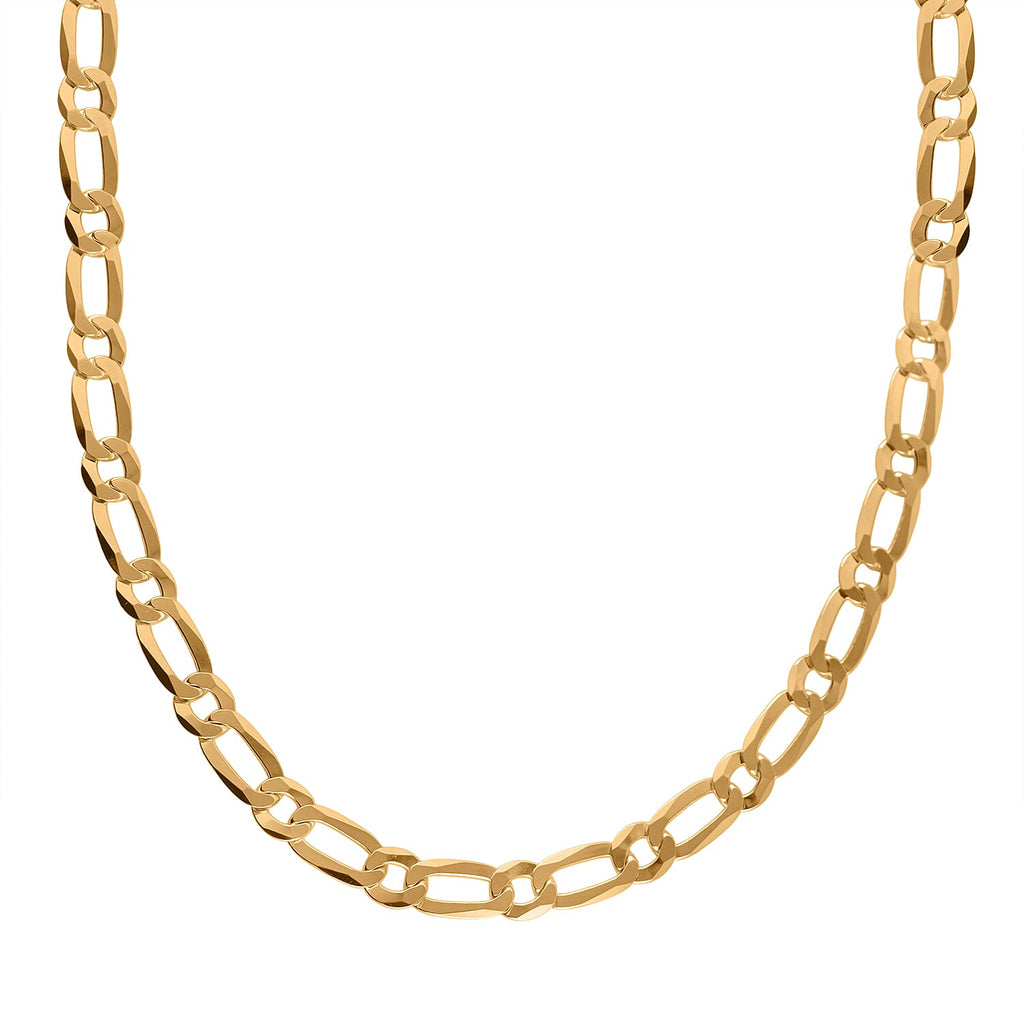 Italian Closeout Megabuy - Figaro Necklace (Size - 22) with Lobster Clasp in Yellow Gold Plated Sterling Silver, Silver Wt. 26.41 Gms.