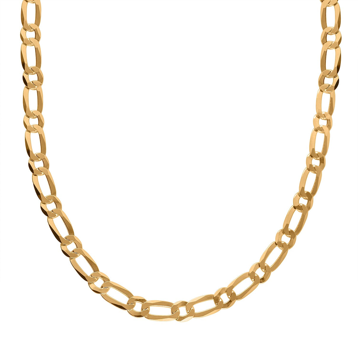 Italian Closeout Megabuy - Figaro Necklace (Size - 22) with Lobster Clasp in Yellow Gold Plated Sterling Silver, Silver Wt. 26.41 Gms. 7981641 1