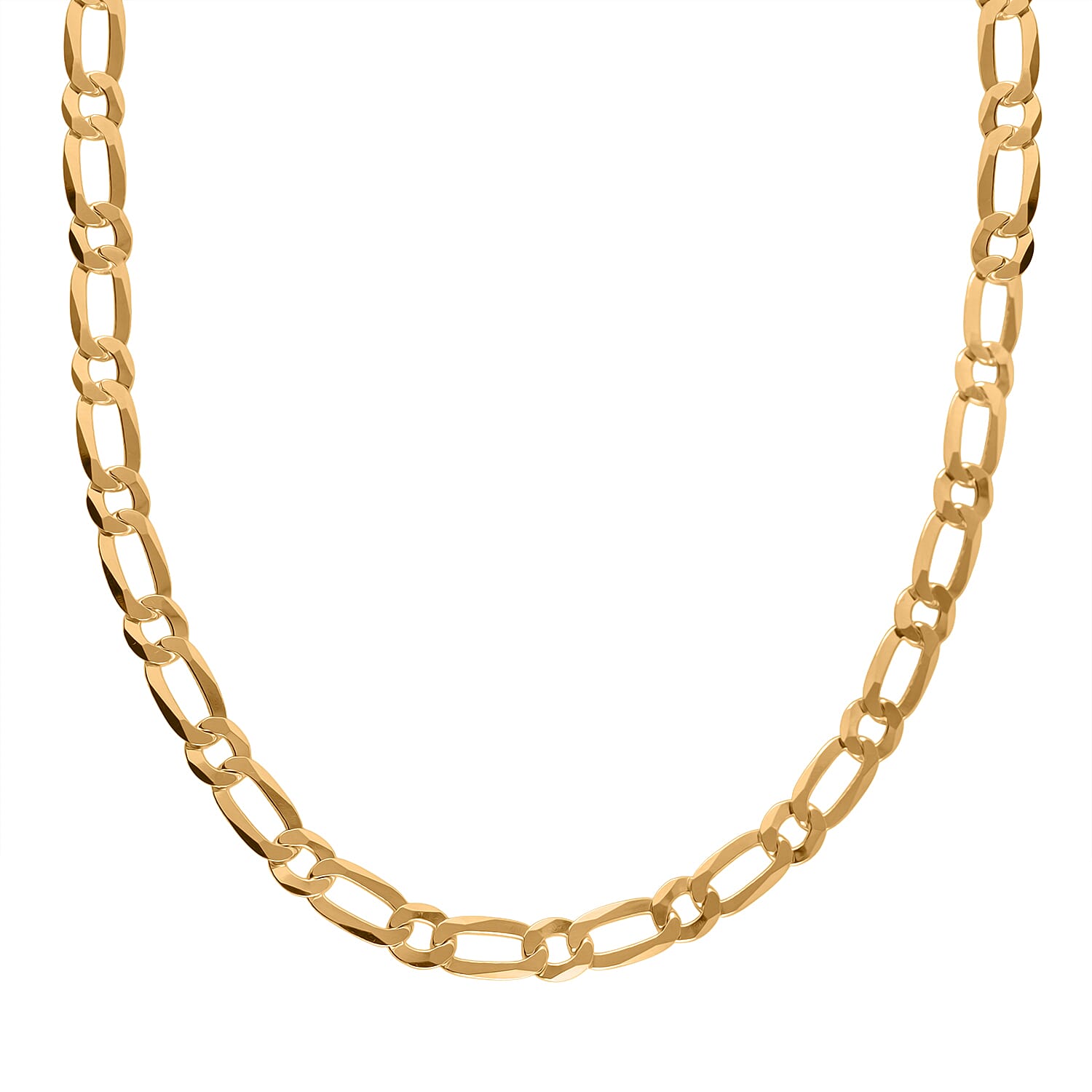 Italian Closeout Megabuy - Figaro Necklace (Size - 22) with Lobster Clasp in Yellow Gold Plated Sterling Silver, Silver Wt. 26.41 Gms. 7981641 1