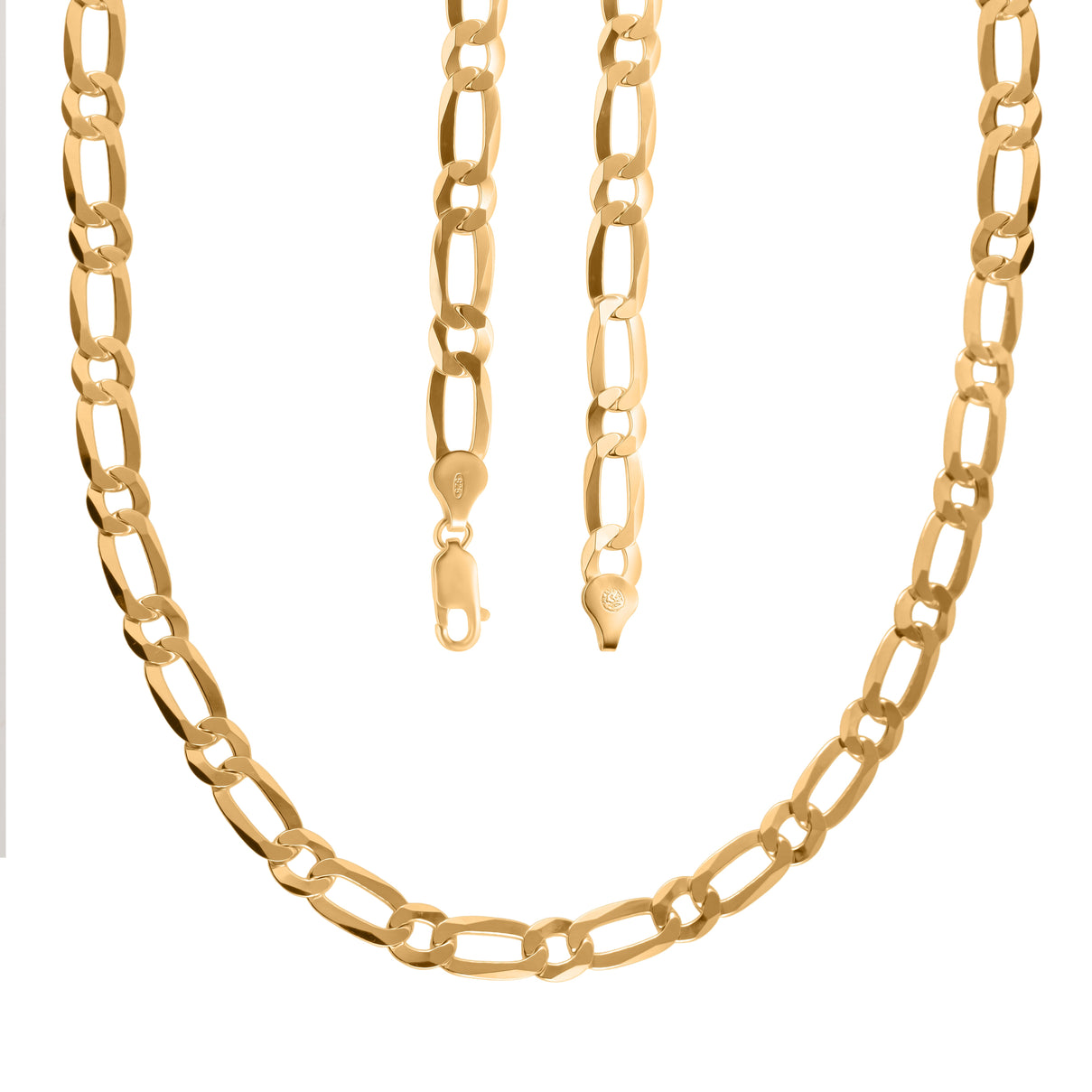 Italian Closeout Megabuy - Figaro Necklace (Size - 22) with Lobster Clasp in Yellow Gold Plated Sterling Silver, Silver Wt. 26.41 Gms. 7981641 2
