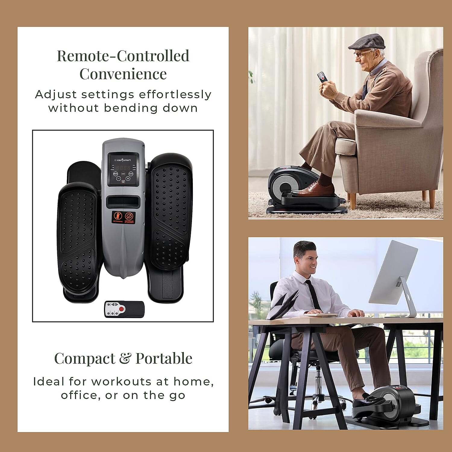 Soulsmart Electric Stepper with Remote &amp; LCD Display - Grey 7983599 2