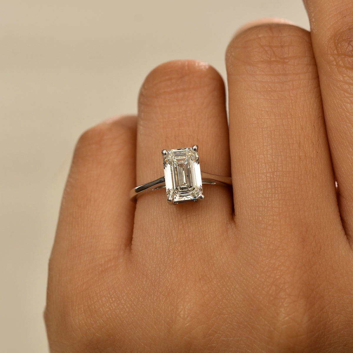 LUXURIANT SGL Certified 2 Ct. Lab Grown Diamond SI G-H Solitaire Ring in 950 Platinum V32627459 3