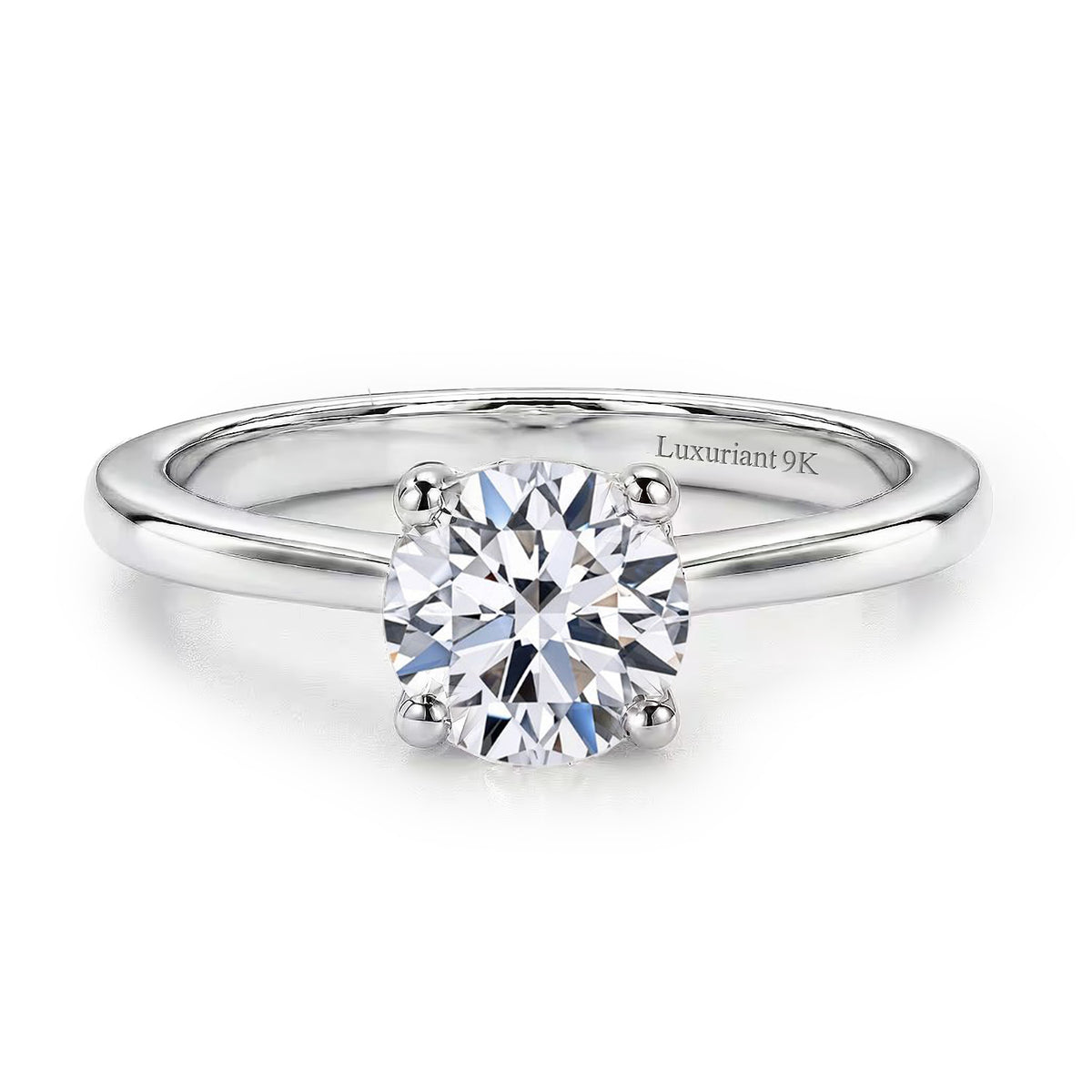LUXURIANT 1 Ct. Lab Grown Diamond Solitaire Ring in 9K White Gold SGL Certified (VS/G-H) 7986474 0
