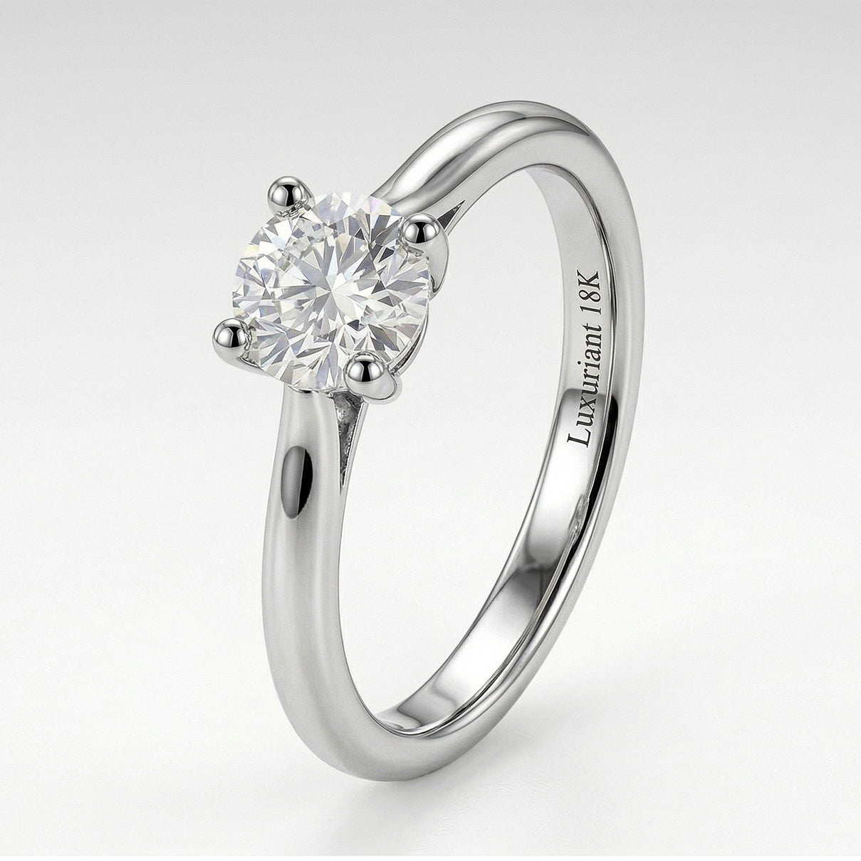 LUXURIANT 1 Ct. Lab Grown Diamond Solitaire Ring in 9K White Gold SGL Certified (VS/G-H) 7986474 0