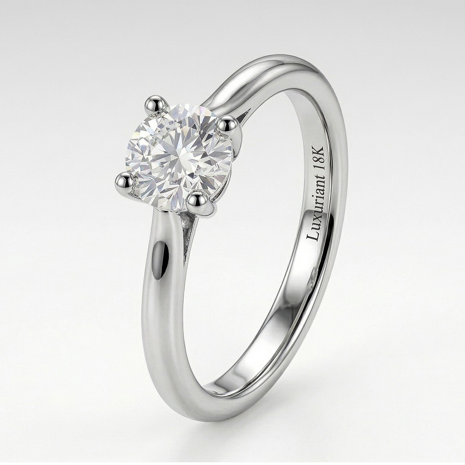 LUXURIANT 1 Ct. Lab Grown Diamond Solitaire Ring in 9K White Gold SGL Certified (VS/G-H) 7986474 0