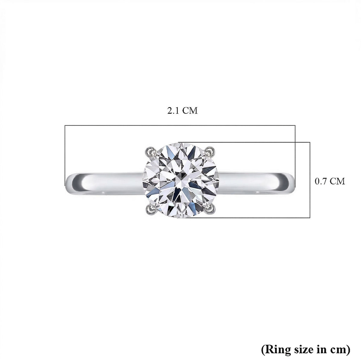 LUXURIANT 1 Ct. Lab Grown Diamond Solitaire Ring in 9K White Gold SGL Certified (VS/G-H) 7986474 7
