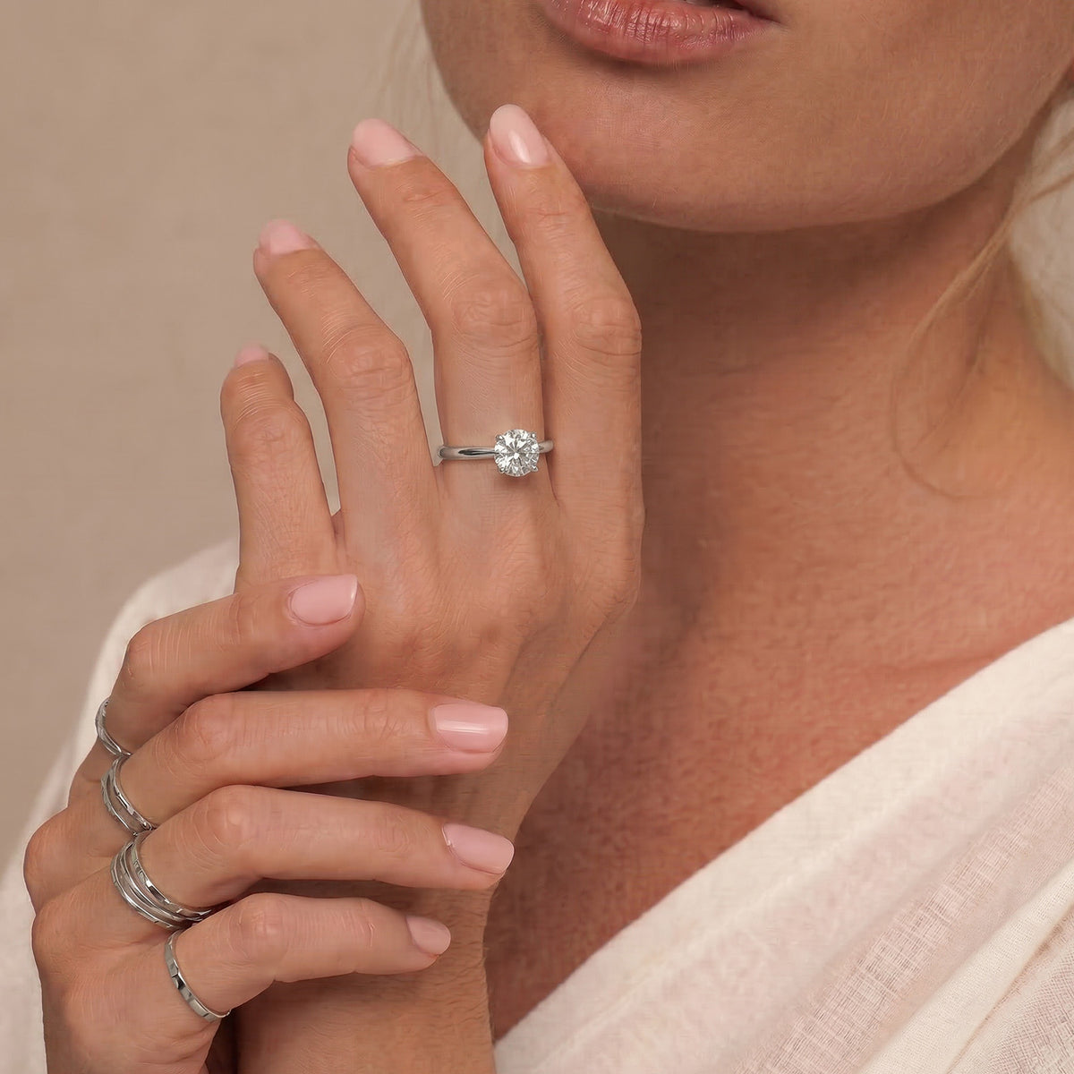 LUXURIANT 1 Ct. Lab Grown Diamond Solitaire Ring in 9K White Gold SGL Certified (VS/G-H) 7986477 4