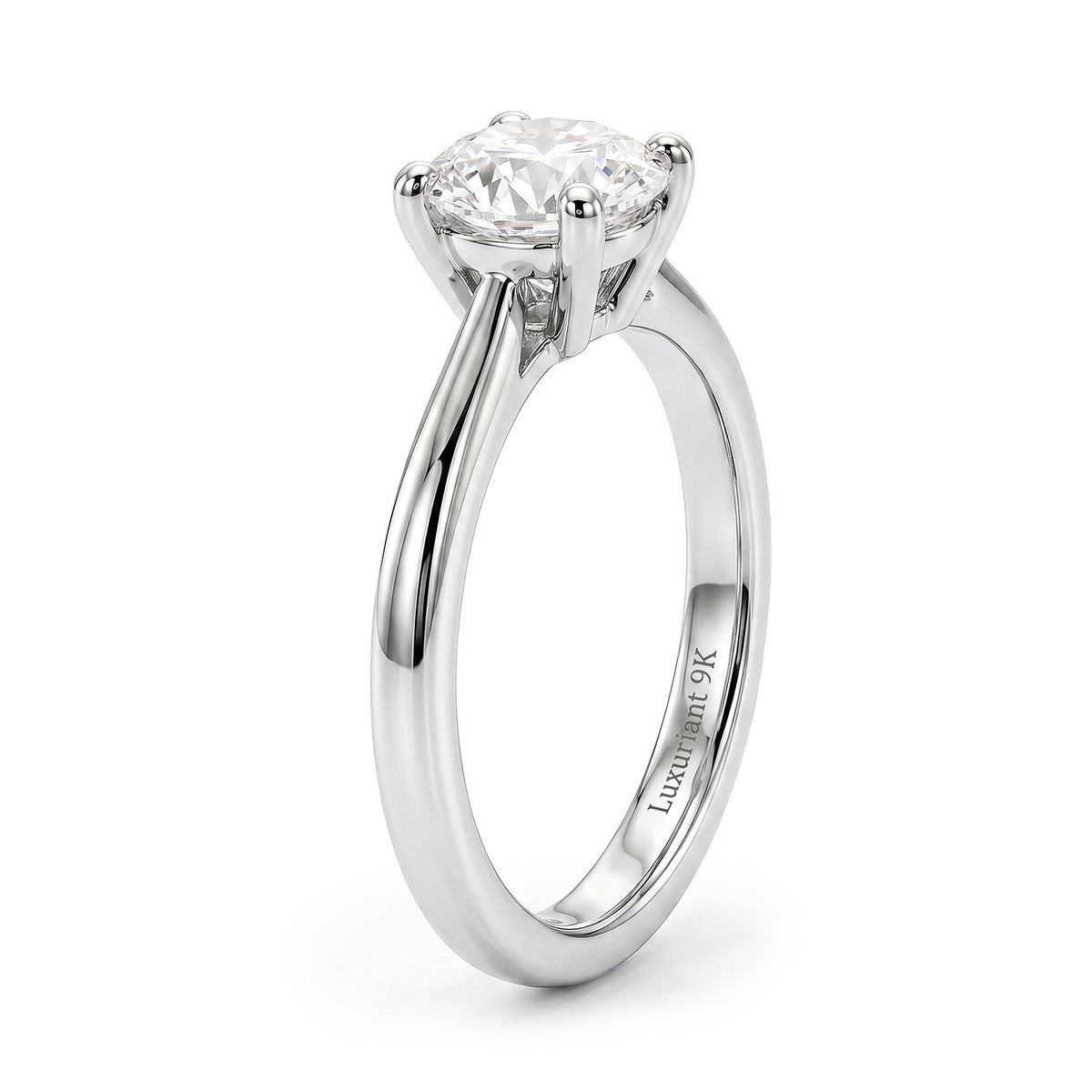 LUXURIANT 1 Ct. Lab Grown Diamond Solitaire Ring in 9K White Gold SGL Certified (VS/G-H) 7986477 6