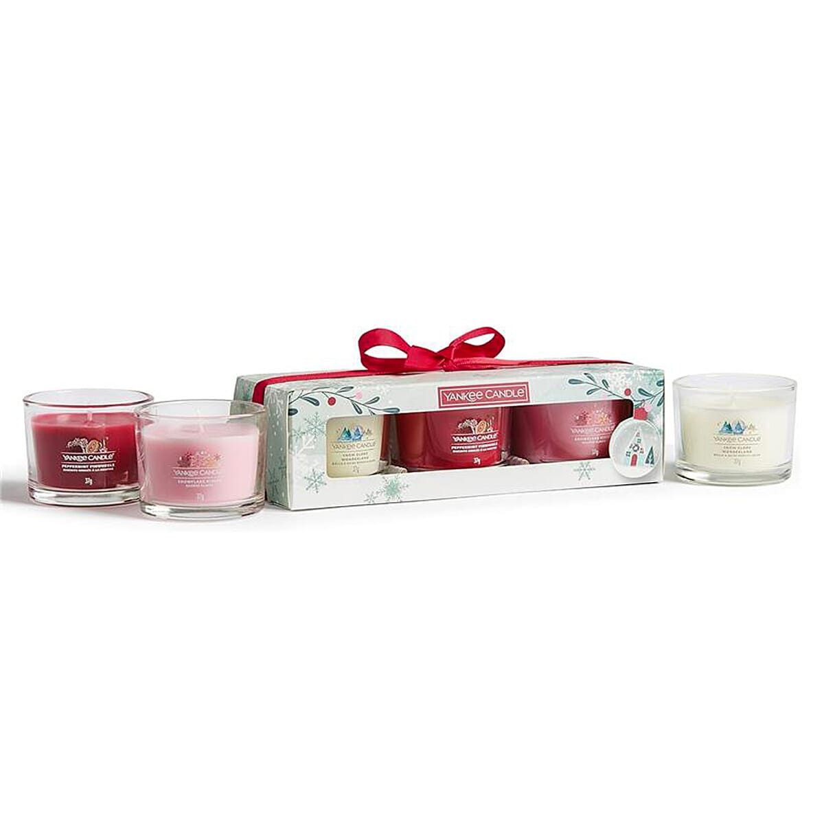 YANKEE CANDLE Festive Trio - Snow Globe Wonderland, Peppermint Pinwheels and Snowflake Kisses 7986537 0