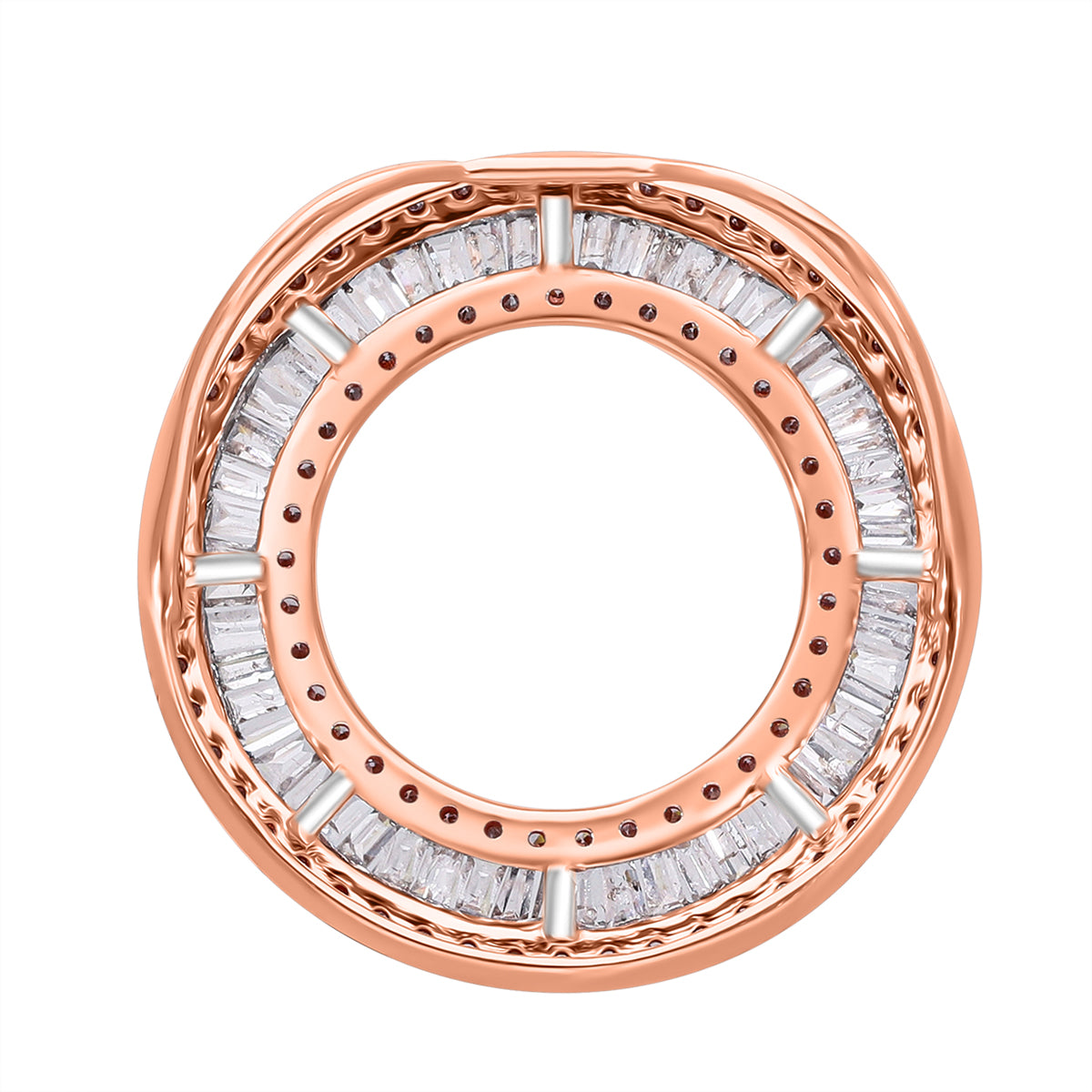 Pink Diamond and White Diamond Circle Pendant in 9K Rose Gold, White Gold 7987897 3