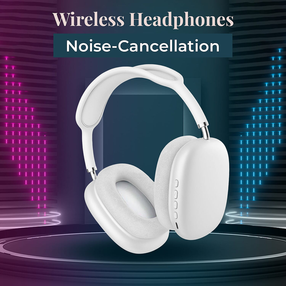 MZ-09 Wireless Headphones with Noise-Cancellation - White 7989157 1