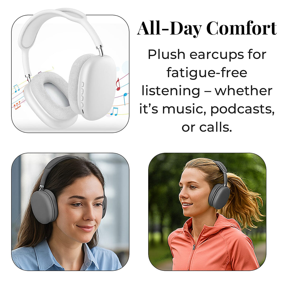 MZ-09 Wireless Headphones with Noise-Cancellation - White 7989157 2