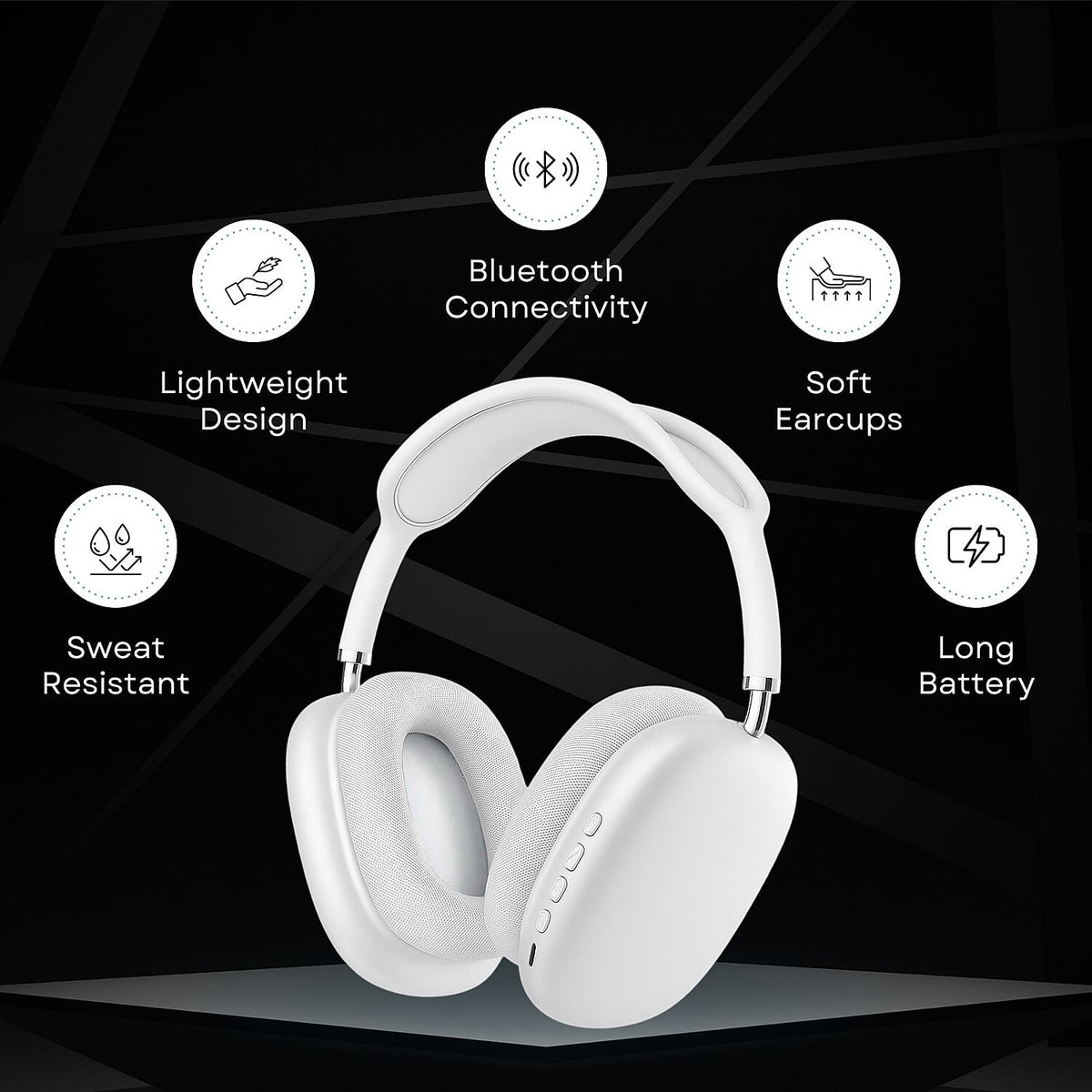 MZ-09 Wireless Headphones with Noise-Cancellation - White 7989157 3