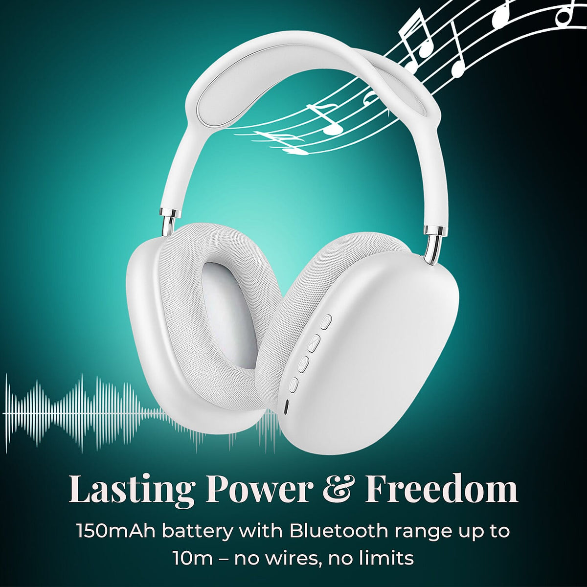 MZ-09 Wireless Headphones with Noise-Cancellation - White 7989157 4