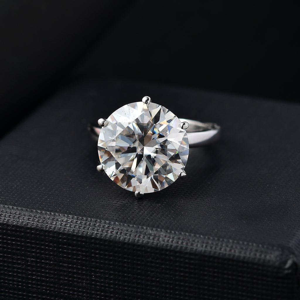 D'Joy Moissanite Solitaire Ring in Rhodium Overlay Sterling Silver 7.43 Ct._7990036_1