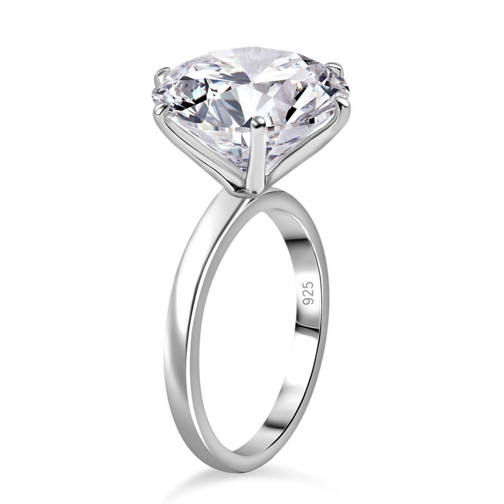 D'Joy Moissanite Solitaire Ring in Rhodium Overlay Sterling Silver 7.43 Ct._7990036_3