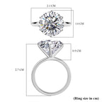 D'Joy Moissanite Solitaire Ring in Rhodium Overlay Sterling Silver 7.43 Ct._7990036_5