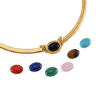 Lapis Lazuli & Interchangeable Multi Gemstones Necklace (Size -18-2 Ext) in Yellow Tone 59.50 Ct.