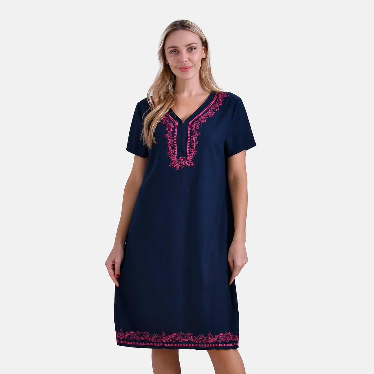 La Marey Embroidery Short Sleeves Dress V32598214 0