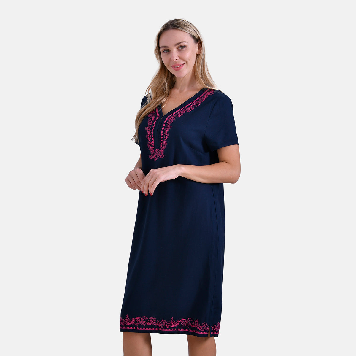 La Marey Embroidery Short Sleeves Dress V32598214 2