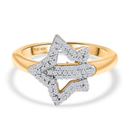 GP Celestial Collection - White Diamond & Blue Sapphire Ring in 18K Vermeil Yellow Gold Plated Sterling Silver_7991040