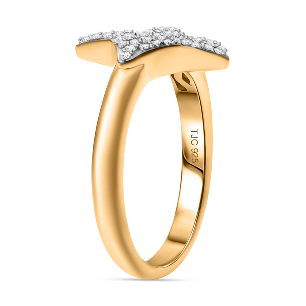 GP Celestial Collection - White Diamond & Blue Sapphire Ring in 18K Vermeil Yellow Gold Plated Sterling Silver_7991040_3