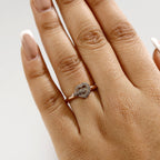 GP Amore Collection - Natural Champagne Diamond & Blue Sapphire Heart Pave Ring in 18K Vermeil Rose Gold Plated Sterling Silver 0.25 Ct._7991050_2