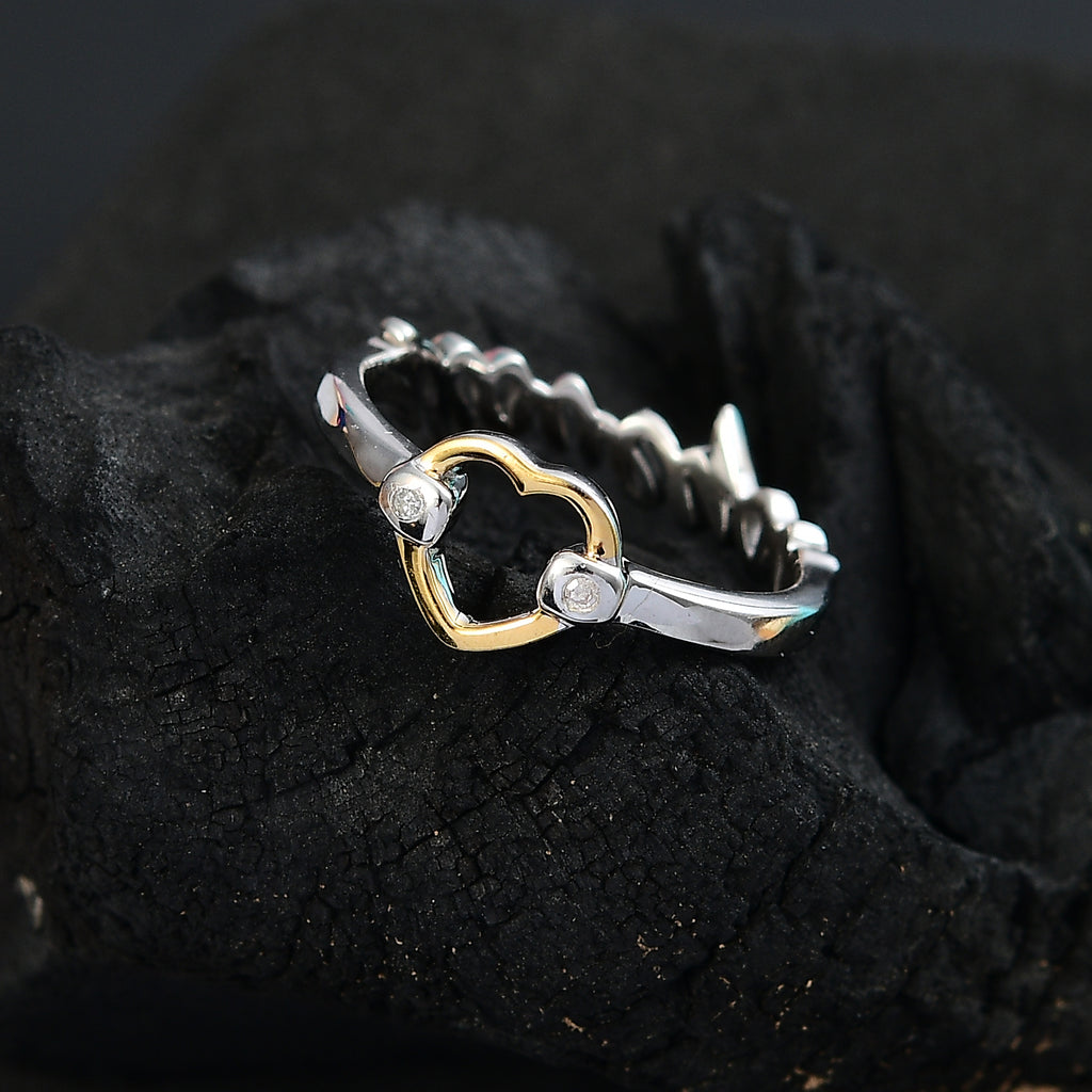 GP - Amore Collection White Diamond & Blue Sapphire Ring in 18K Vermeil Yellow Gold Plated & Rhodium Overlay Sterling Silver_7991069_1
