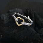 GP - Amore Collection White Diamond & Blue Sapphire Ring in 18K Vermeil Yellow Gold Plated & Rhodium Overlay Sterling Silver_7991069_1