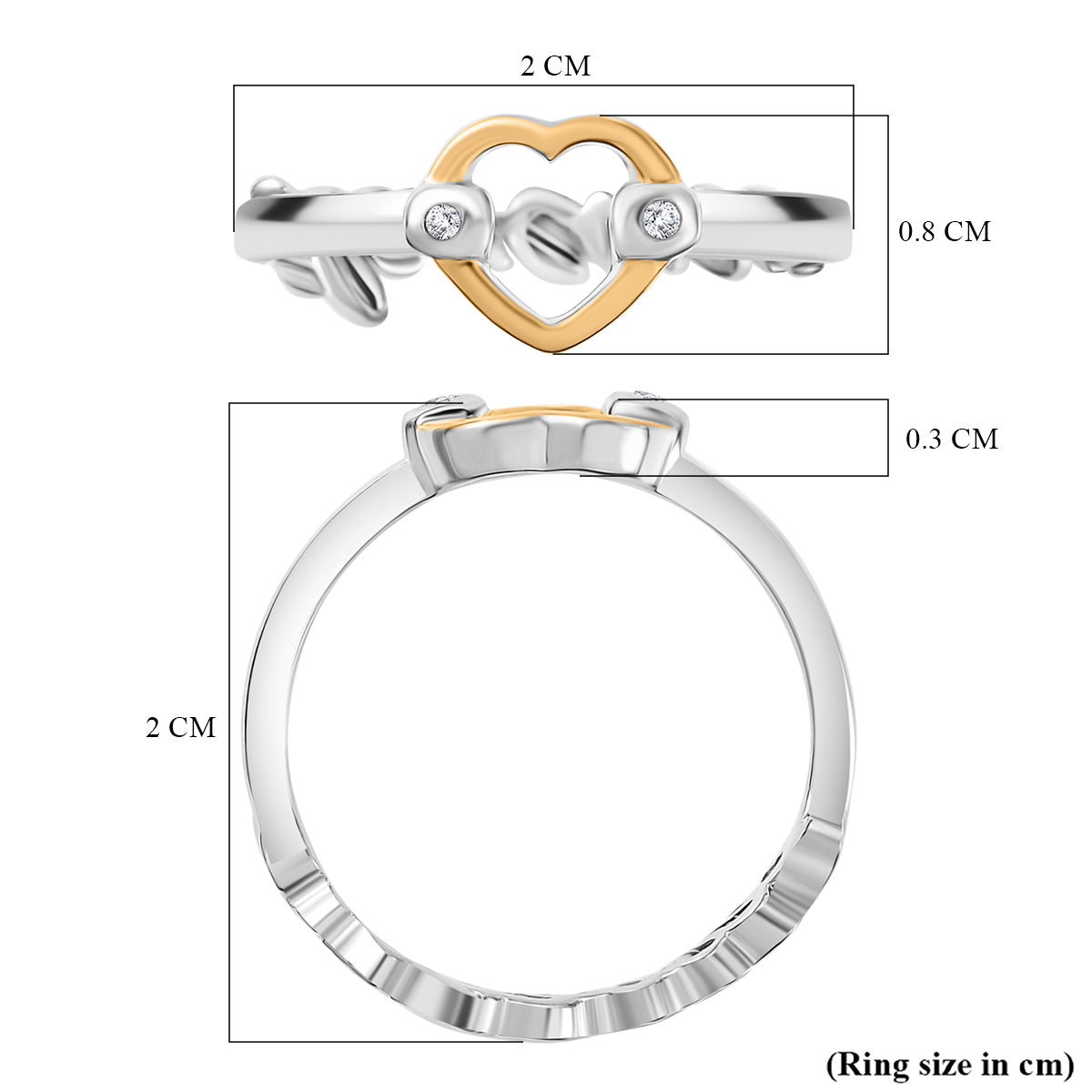 GP - Amore Collection - White Diamond and Blue Sapphire Ring Sterling Silver 7991069 7