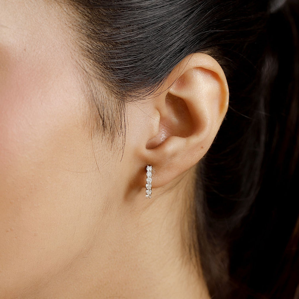 D'Joy - Lab Grown Diamond Hoop Earring in 18K Vermeil Yellow Gold Plated Sterling Silver 0.50 Ct_7991099_1