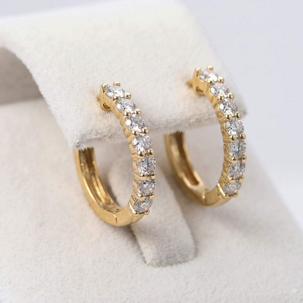 D'Joy - Lab Grown Diamond Hoop Earring in 18K Vermeil Yellow Gold Plated Sterling Silver 0.50 Ct_7991099_3