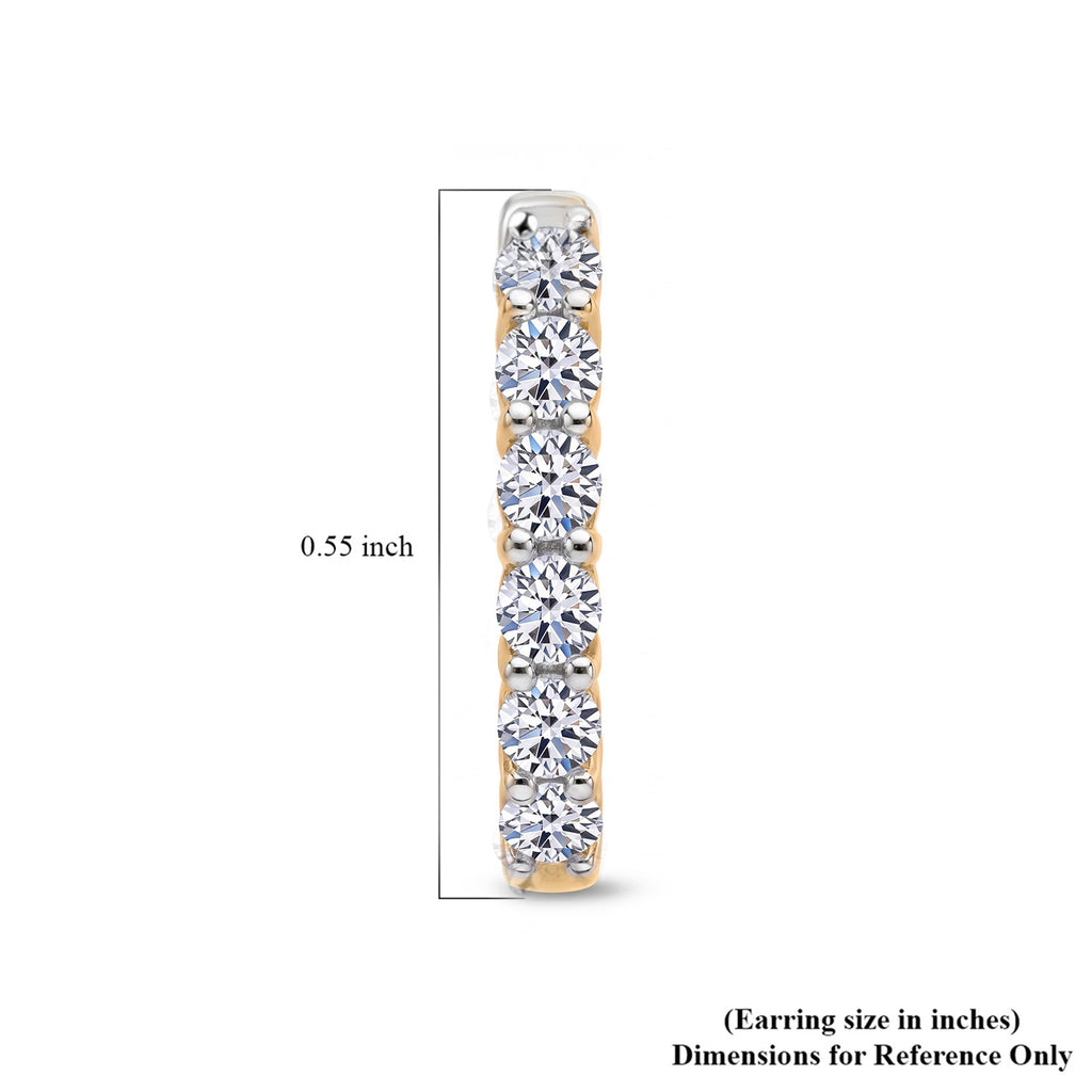 D'Joy - Lab Grown Diamond Hoop Earring in 18K Vermeil Yellow Gold Plated Sterling Silver 0.50 Ct_7991099_6