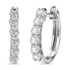 Royal Bali Collection - D'Joy Lab Grown Diamond Hoop Earring in Rhodium Overlay Sterling Silver 0.50 Ct._7991100