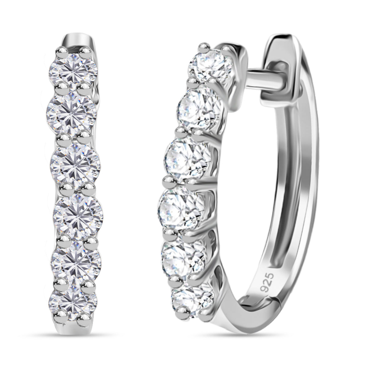 D'Joy 0.5 Ct. Lab Grown Diamond Hoop Earring in Rhodium Overlay Sterling Silver (I1-G/H) 7991100 0