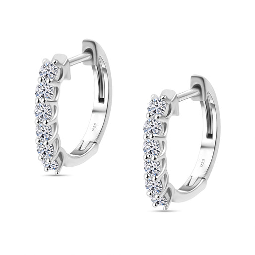 Luxuriant Diamond - Lab Grown Diamond (S1-G/H) Hoop Earring in Sterling Silver 0.50 Ct.