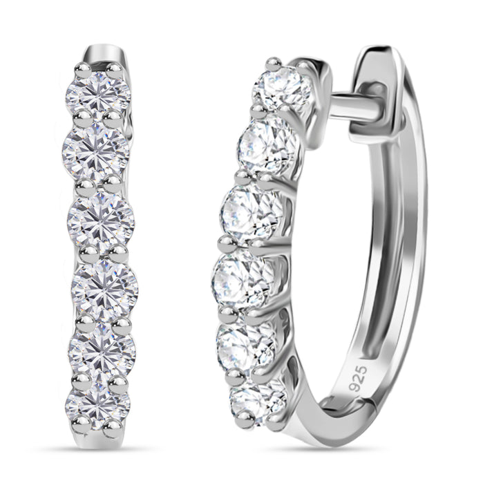 D'Joy 0.5 Ct. Lab Grown Diamond Hoop Earring in Rhodium Overlay Sterling Silver (I1-G/H) 7991100 1