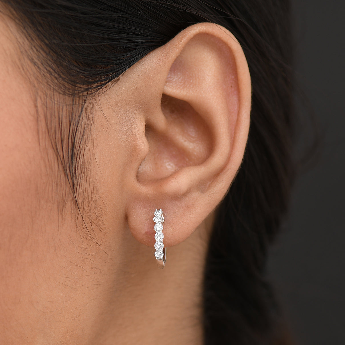 D'Joy 0.5 Ct. Lab Grown Diamond Hoop Earring in Rhodium Overlay Sterling Silver (I1-G/H) 7991100 3