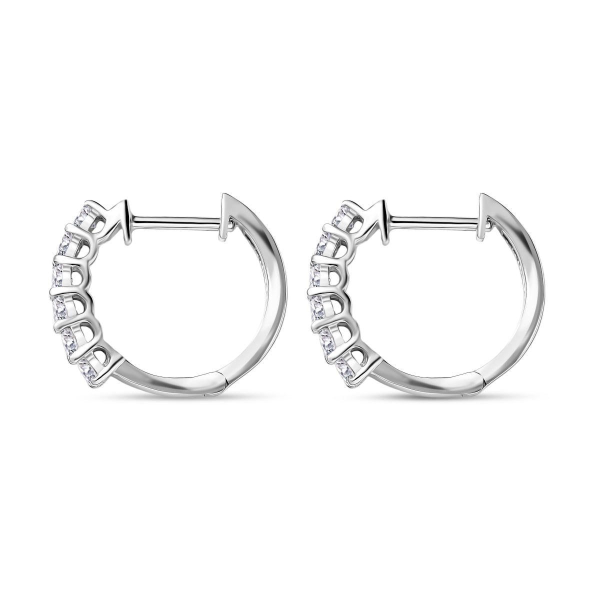 D'Joy 0.5 Ct. Lab Grown Diamond Hoop Earring in Rhodium Overlay Sterling Silver (I1-G/H) 7991100 4