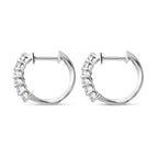 Royal Bali Collection - D'Joy Lab Grown Diamond Hoop Earring in Rhodium Overlay Sterling Silver 0.50 Ct._7991100_3