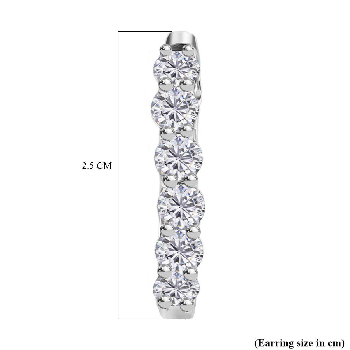 D'Joy 0.5 Ct. Lab Grown Diamond Hoop Earring in Rhodium Overlay Sterling Silver (I1-G/H) 7991100 5