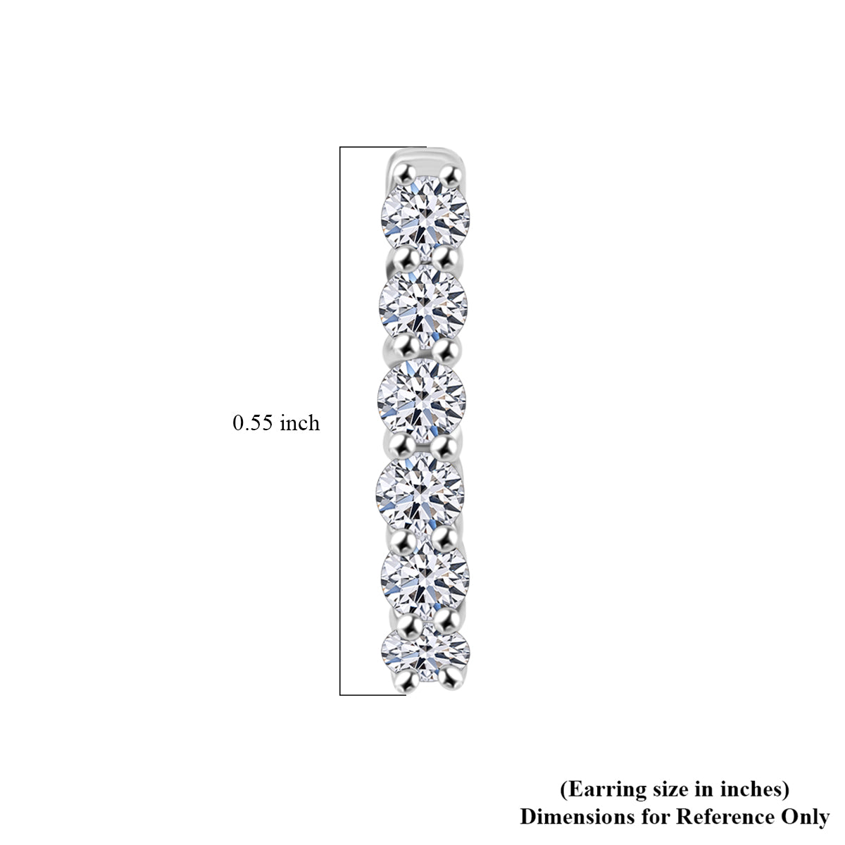 D'Joy 0.5 Ct. Lab Grown Diamond Hoop Earring in Rhodium Overlay Sterling Silver (I1-G/H) 7991100 6