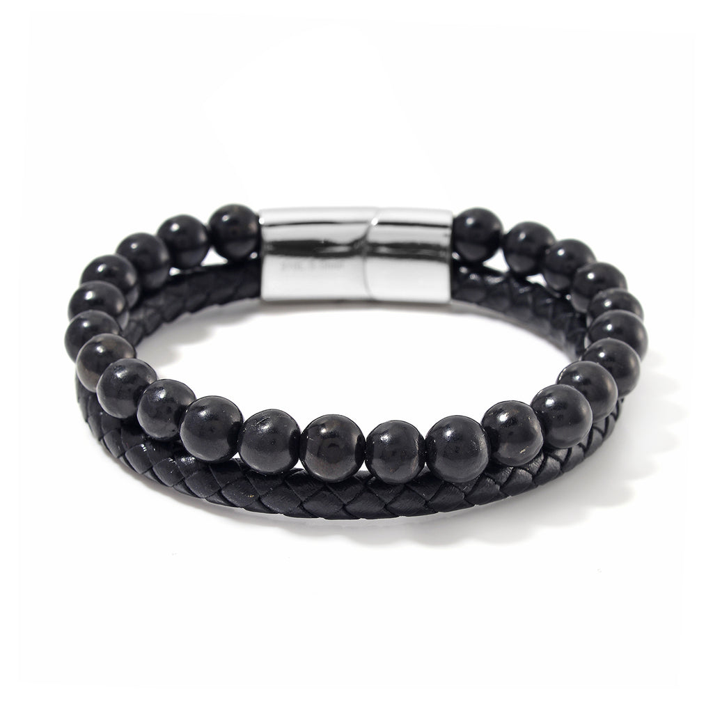 Natural Shungite Beads Bracelet (Size - 8)  90.00 Ct._7991802