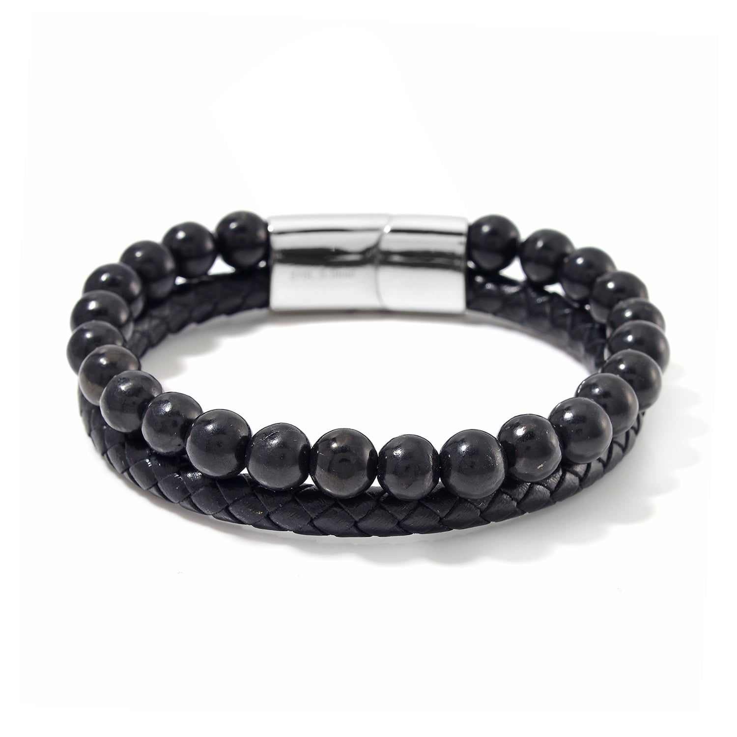 Natural Shungite Beads Bracelet (Size - 8)  90.00 Ct. 7991802 0