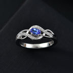 Royal Bali Collection - D'Joy AAA Tanzanite & White Zircon Solitaire Ring in Rhodium Overlay Sterling Silver_7993089_1
