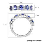 Tanzanite & White Zircon Cluster Ring in Rhodium Overlay Sterling Silver 1.59 Ct._7993177_5
