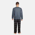 Essential Sleepwear Waffle T-Shirt with Check Flannel Lounge Pants (Size XL) - Teal & Black_7993498_1