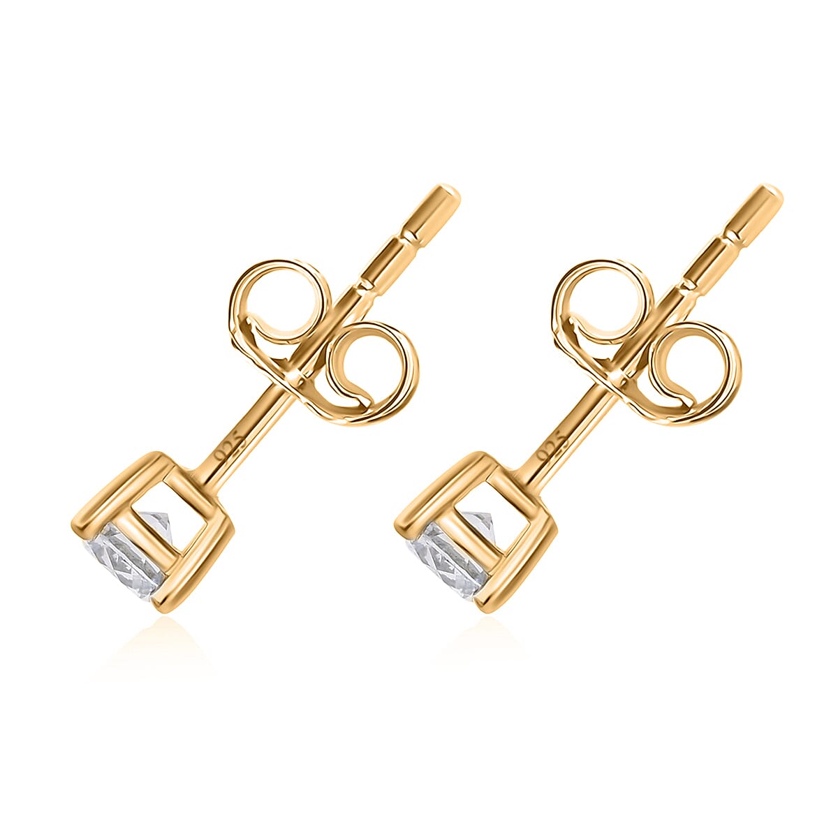 LUXURIANT 1 Ct. Lab Grown Diamond Stud Solitaire Earring in 9K Yellow Gold, SGL Certified 7993763 4
